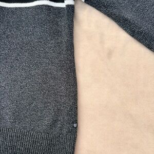 🐊CHAPS 100% Cotton Men's Red and Gray Quarter Button Mock Turtleneck Sweater - L